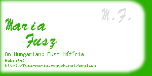 maria fusz business card